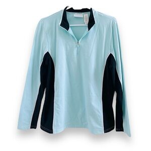 Liz Claiborne Liz & Co. Cotton/Spandex Blend 1/4 Zip in Mint Women’s Size Medium